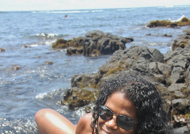 Ravenswallows/MS Leopard Print Bikini on Black Sand Beach